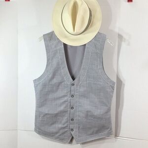 Buckle Black gray/white slim fit vest M